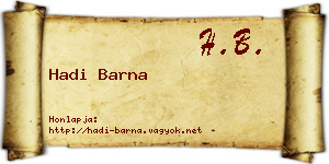 Hadi Barna névjegykártya